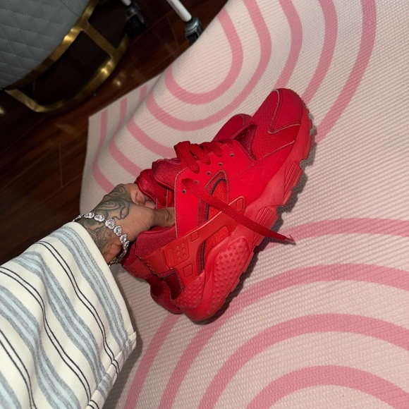 Nike Huarache Big Kids' Vibrant Red Sneakers - Picture 5 of 10